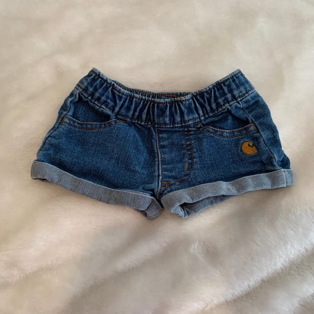 Carhartt Denim Jean Cuffed Shorts Size 3 Month